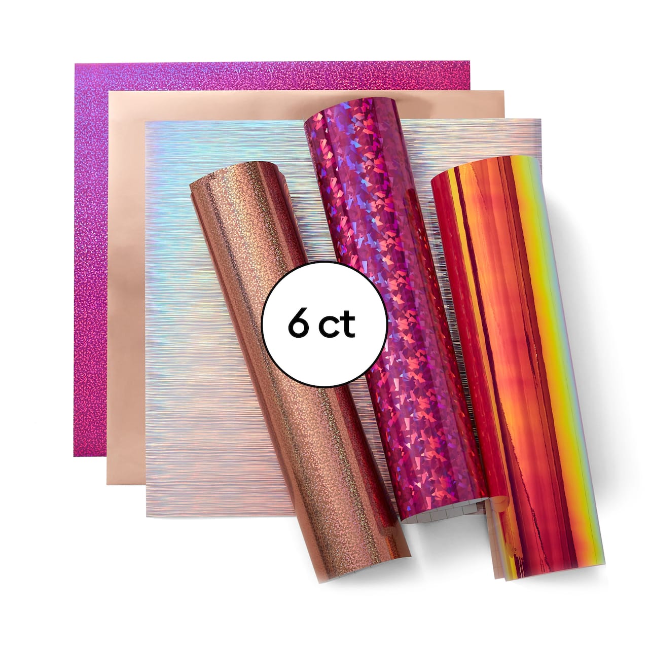 Cricut® Permanent Holographic Vinyl, Pink Sampler